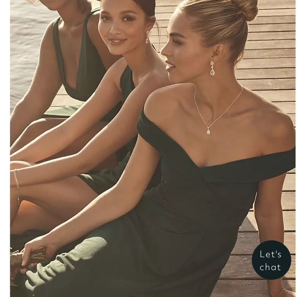 David’s Bridal | Stretch Crepe Off-the-Shoulder Bridesmaid Dress - Picture 4 of 7